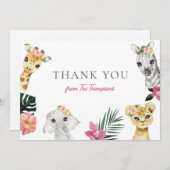 Wild One Oerwoud Baby shower dank u Bedankkaart (Voorkant / Achterkant)