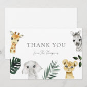 Wild One Oerwoud Baby shower dank u Bedankkaart (Voorkant / Achterkant)