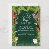 Wild One Oerwoud Baby shower Invitation Kaart (Voorkant)