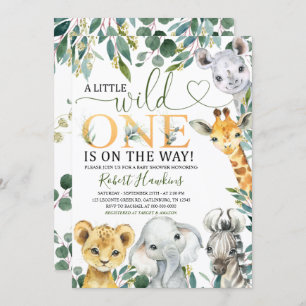 Wild One Oerwoud Baby shower Invitation Kaart