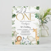 Wild One OERWOUD Baby shower Invitation Kaart (Staand voorkant)