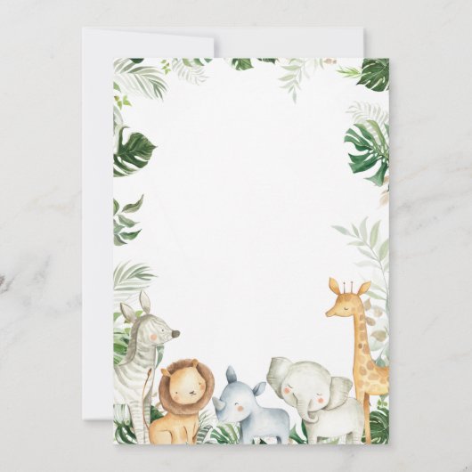 Wild One OERWOUD Baby shower Invitation Kaart (Achterkant)