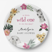 Wild One Oerwoud Baby shower Papieren Bordje (Voorkant)