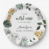 Wild One Oerwoud Baby shower Papieren Bordje (Voorkant)