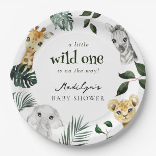 Wild One Oerwoud Baby shower Papieren Bordje