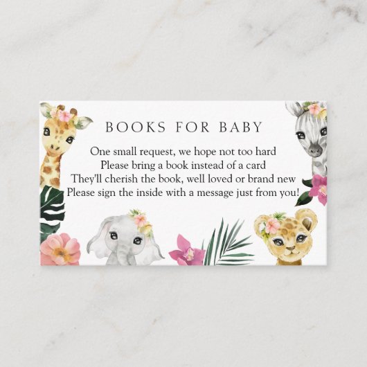 Wild One Oerwoud Boeken voor Baby Informatiekaartje (Voorkant)