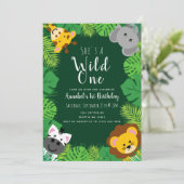 Wild One Oerwoud Critters Kids Verjaardag Kaart (Staand voorkant)