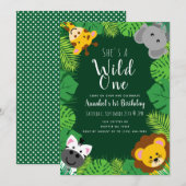 Wild One Oerwoud Critters Kids Verjaardag Kaart (Voorkant / Achterkant)
