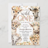Wild One Oerwoud Dieren Safari Baby shower Kaart (Voorkant)