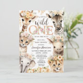 Wild One Oerwoud Dieren Safari Baby shower Kaart (Staand voorkant)
