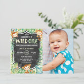 Wild One Oerwoud eerste verjaardagsfeestje foto Kaart (Staand voorkant)