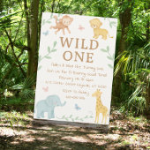 Wild One Oerwoud First Birthday Invitation Kaart