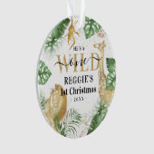 Wild One Oerwoud Greenery & Gold 1st Kerstmis Ornament (voorkant)