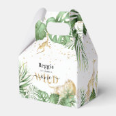 Wild One Oerwoud Greenery & Gold 1ste verjaardag Bedankdoosjes (Achterkant)