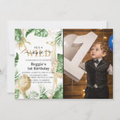 Wild One Oerwoud Greenery & Gold 1ste verjaardag F Kaart (Voorkant)