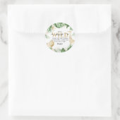 Wild One Oerwoud Greenery & Gold Bedankt voor de v Ronde Sticker (Tas)