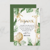 Wild One Oerwoud Greenery & Gold Birthday Hartelij Bedankkaart (Voorkant / Achterkant)