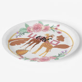 Wild One Oerwoud Greenery & Gold Birthday Party Pa Papieren Bordje (Gekanteld)