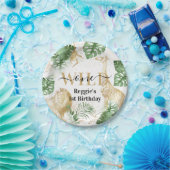 Wild One Oerwoud Greenery & Gold Birthday Party Papieren Bordje (Feest)