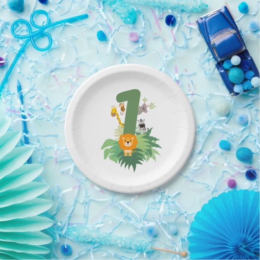 Wild One Oerwoud Party – 1e verjaardag Bord (Feest)