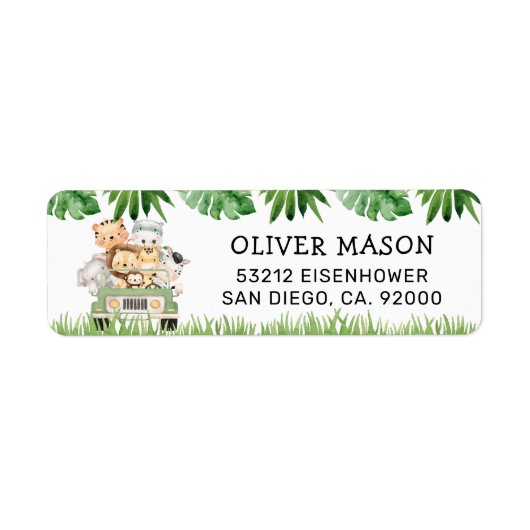 Wild One Oerwoud Return Address Labels (Voorkant)