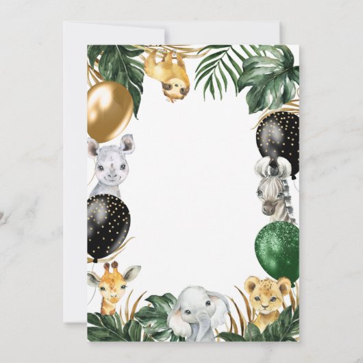 Wild One Oerwoud Safari 11e verjaardag Kaart (Achterkant)