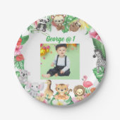 Wild One Oerwoud Safari 11e verjaardag Papieren Bordje (Voorkant)