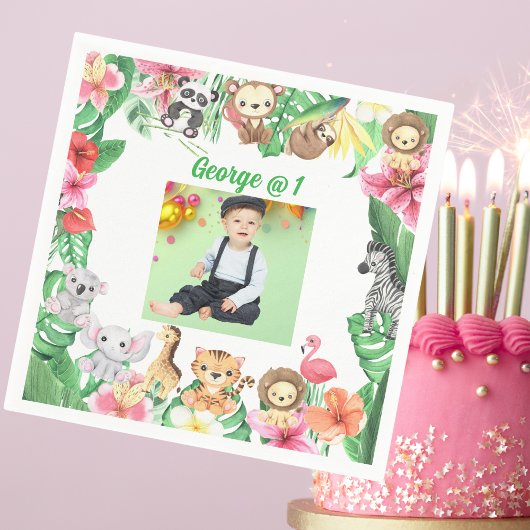 Wild One Oerwoud Safari 11e verjaardag Servet