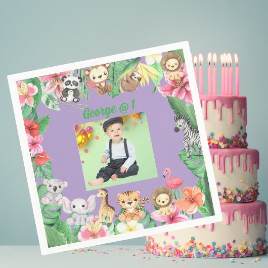 Wild One Oerwoud Safari 11e verjaardag Servet