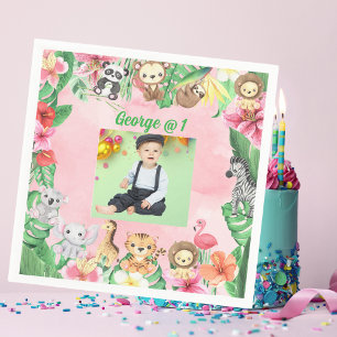 Wild One Oerwoud Safari 11e verjaardag Servet