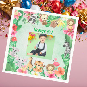 Wild One Oerwoud Safari 11e verjaardag Servet