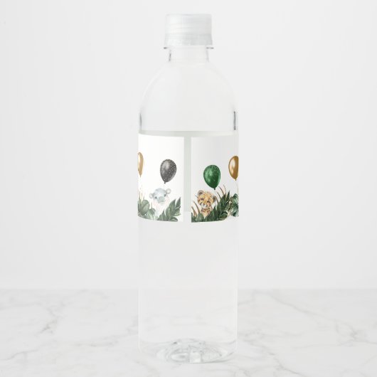 Wild One Oerwoud Safari 11e verjaardag Waterfles Etiket (Achterkant)