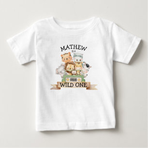 Wild One Oerwoud Safari 1st Birthday Baby T-Shirt