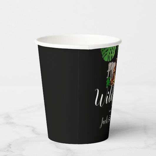 Wild One Oerwoud Safari 1st Birthday Custom Papieren Bekers (Rechts)