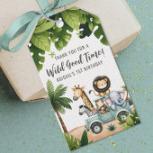 Wild One Oerwoud Safari 1ste verjaardag Cadeaulabel
