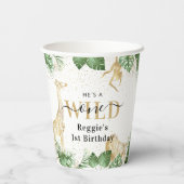 Wild One Oerwoud Safari 1ste verjaardag Papieren Bekers (Achterkant)