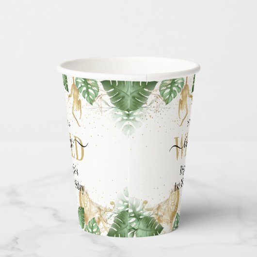 Wild One Oerwoud Safari 1ste verjaardag Papieren Bekers (Rechts)