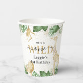 Wild One Oerwoud Safari 1ste verjaardag Papieren Bekers (Voorkant)