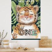 Wild One Oerwoud Safari 1ste verjaardag Poster (Keuken)