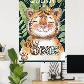 Wild One Oerwoud Safari 1ste verjaardag Poster (Thuiskantoor)