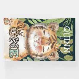 Wild One Oerwoud Safari 1ste verjaardag Spandoek