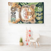 Wild One Oerwoud Safari 1ste verjaardag Spandoek (Insitu)