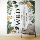 Wild One Oerwoud Safari 1ste verjaardag van de ach Wandkleed (In situ)