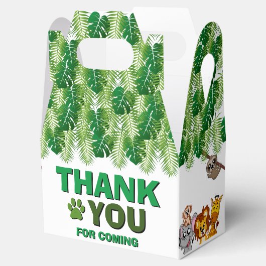 Wild One Oerwoud Safari Animal Birthday Dank je Bedankdoosjes (Geopend)