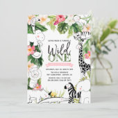 Wild One Oerwoud Safari Animal Girls Kaart (Staand voorkant)