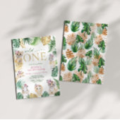 Wild One Oerwoud Safari Animal Gold 1e Verjaardag Kaart