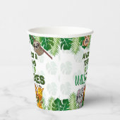 Wild One Oerwoud Safari Animal Twins First Birthda Papieren Bekers (Rechts)