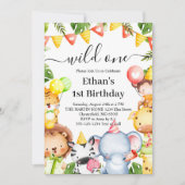 Wild One Oerwoud Safari Animals 1e verjaardag Kaart (Voorkant)