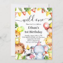 Wild One Oerwoud Safari Animals 1e verjaardag