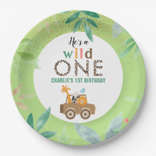 Wild One Oerwoud Safari Animals 1st Birthday Party Papieren Bordje